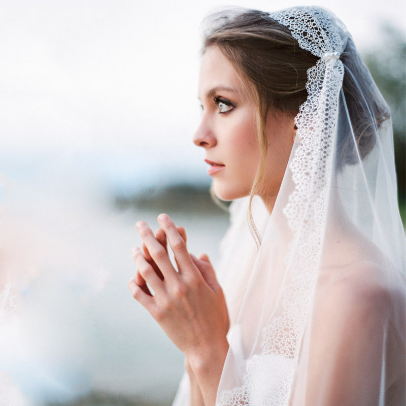 Lace Head Yarn New Writing True Bride Retro Woman Han Style Long Version Trailing Super Fairy Photoshoot Prop Wedding Dress Headwear