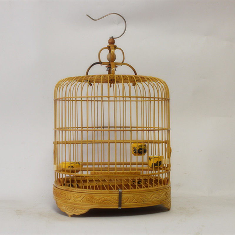 Embroidered eye bird cage Cantonese-style wave cage Old bamboo wave cage 52 pieces 24cm diameter 1 2 wire distance various small birdcages
