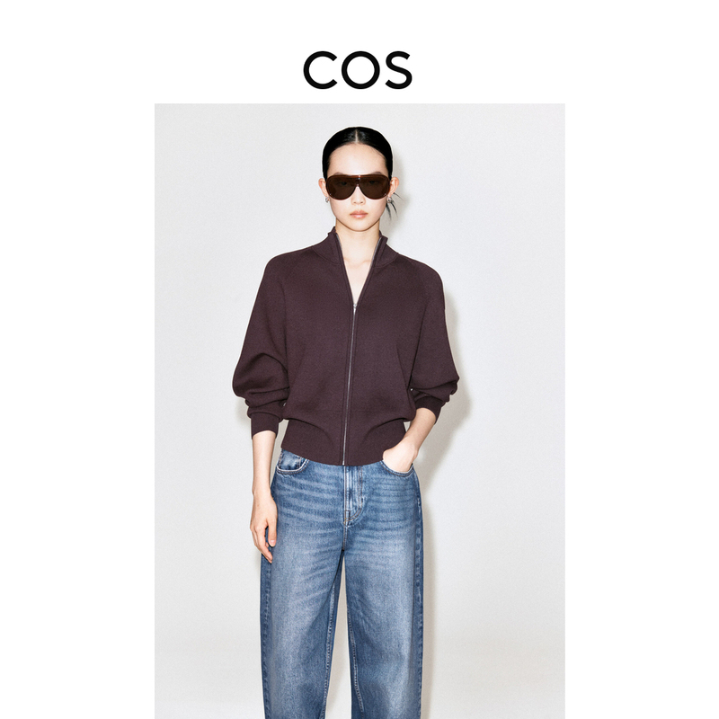 Cos Women's Standard Fit Knitted Chimney Collar Zipper Jacket 2026 Autumn New Arrival 1354869002 Cos Women's Standard Fit Knitted Chimney Collar Zipper Jacket 2026 Autumn New Arrival 1354869002