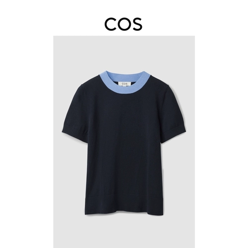 Синяя весенняя футболка с коротким рукавом для отдыха, косплей, круглый воротник