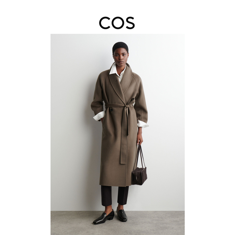 Cos Women's Casual Double-Sided Wool Blend Belted Coat New Product 1288165002