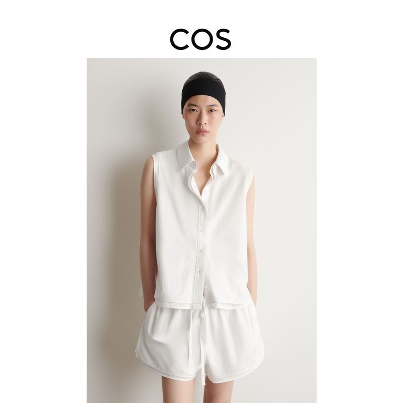 Cos Women's Clothing Standard Fit Layered Pinstripe Sleeveless Shirt 2026 Summer New Arrival 1341842001 Cos Women's Clothing Standard Fit Layered Pinstripe Sleeveless Shirt 2026 Summer New Arrival 1341842001