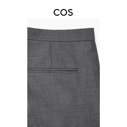 COS Женские облегающие шерстяные брюки прямого кроя серого цвета, новое поступление 1208582001