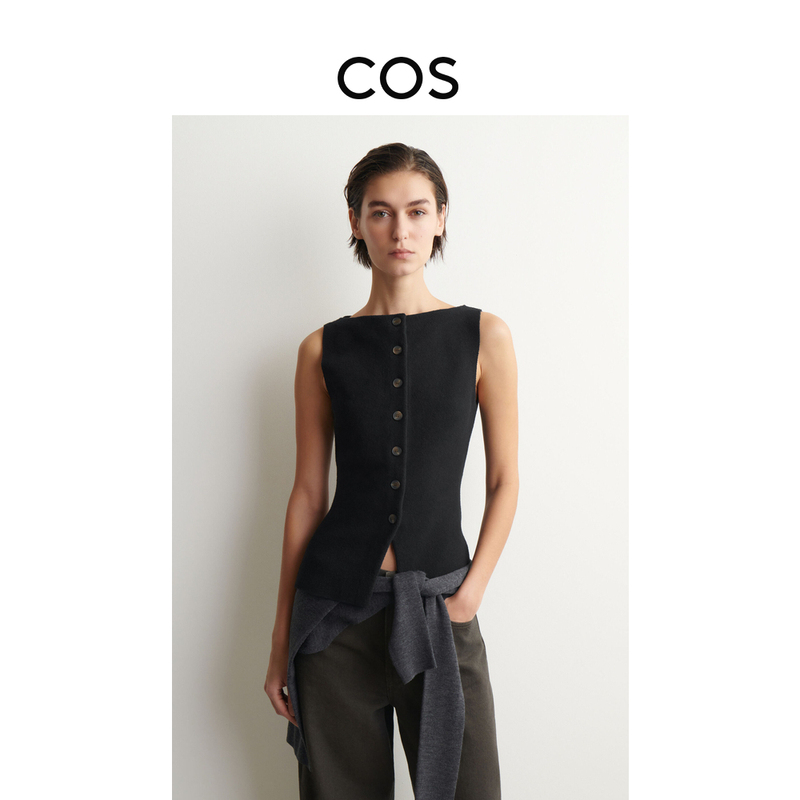 Cos Women's Clothing Slim Fit Button Vest Black 2026 Summer New Product 1333858001 Cos Women's Clothing Slim Fit Button Vest Black 2026 Summer New Product 1333858001