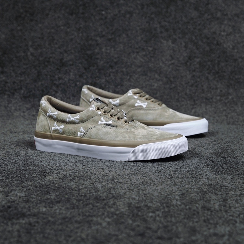 Wtaps Shawn Yue Nishiyama Tetsu Bone Era Og Lx Collaboration Model in Military Green and Brown Suede with Cross Bone Embroidery