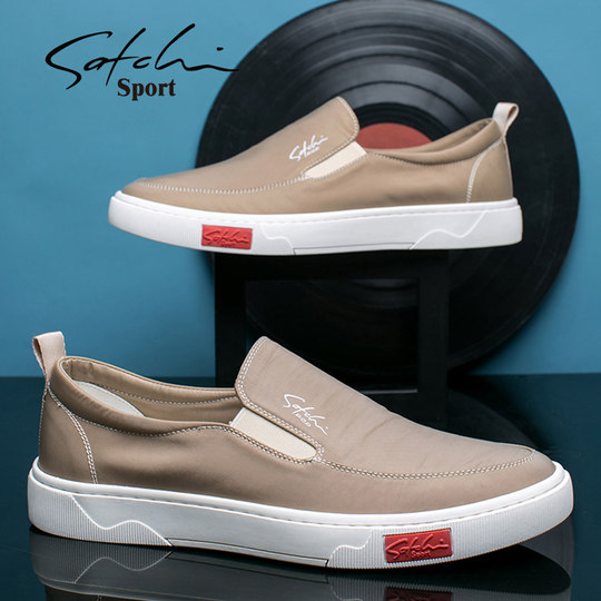 Shachi Men's Shoes Genuine Autumn 2025 New Canvas Shoes Old Beijing Men's Cloth Shoes Slip-On Breathable Lazy Shoes