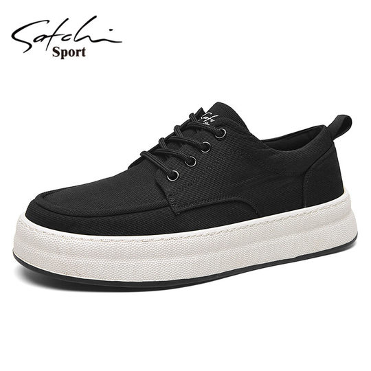 Satchi/Sachi Men's Shoes Genuine Winter 2025 New Casual Shoes Trendy Versatile Canvas Shoes Simple Sneakers