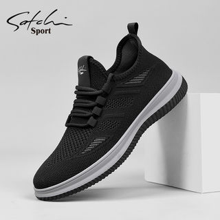 Satchi/Sachi Men's Shoes Genuine Winter 2025 New Breathable Thin Mesh Shoes Slip-On Sports Running Shoes