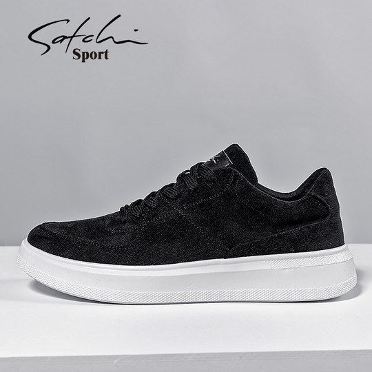 Shachi Men's Shoes Genuine Warm Fleece-Lined 2025 New Men's Casual Shoes Versatile Canvas Shoes Low-Top Versatile Sneakers