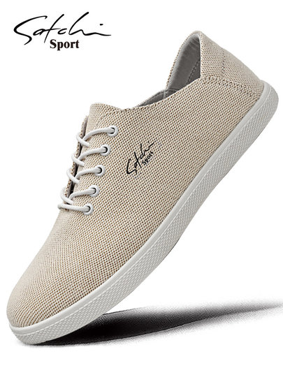 Shachi Men's Shoes Genuine Autumn 2025 New Casual Shoes Trendy Versatile Sneakers Thin Linen Shoes Men's Cloth Shoes