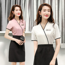 Beauty salon beautician work clothes Female summer high-end foot bath health club Ear technician hair shop dress