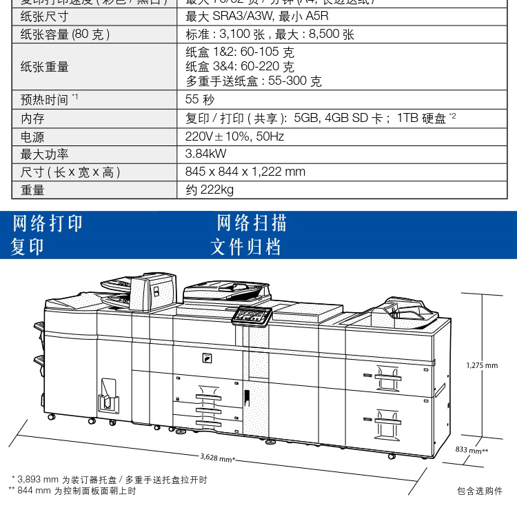 Máy photocopy sắc nét 6240N 7040N Máy in mạng tốc độ cao A3 Quét màu Máy photocopy kỹ thuật số HD - Máy photocopy đa chức năng giá máy photocopy ricoh