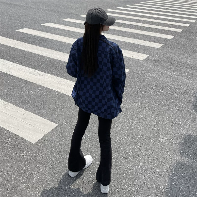 Куртка, джинсовая клетка/чешуя? American style, European style, oversize