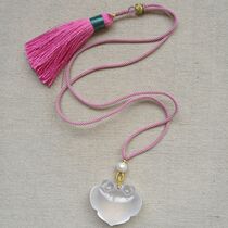 Natural white crystal Ruyi pendant safe Ruyi sweater chain pendant