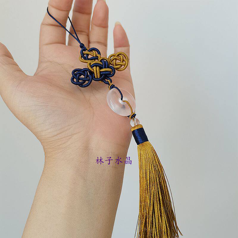 Original pure handmade Ruyi Knot Streaming Su Qipao Press Flap Buttoned Hanfu Mobile Phone Hanging Ornament Fan Pendant Ornament