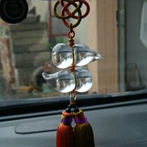 Natural white crystal gourd car hanging Fu Lubao safe natural crystal car hanging