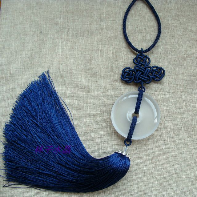 Natural white crystal ice crystal green buckle car rear mirror pendant in-car hanging decoration customizable