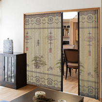 Bamboo curtain printing Bamboo sliding door Bamboo sliding door Bamboo partition Home bedroom Simple store shop Shopping mall shading Chinese style