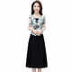 Jiuzi silk mid-length 2024 fashionable, elegant and stylish new style of women's A-line high-waist dress slim slim