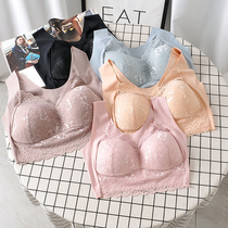 Daily single large size big chest show small gathered bra womens top support anti-sagging seamless underwear womens nude feeling full cup bra