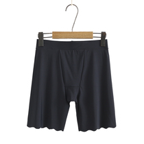 Plus-size girls plus file boxer underwear female fat mm high waist hip-lifting ice silk wave safety pants anti-light leggings