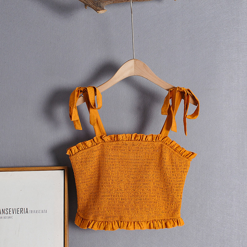 Foreign trade women's wear - European and American wind repair resilience large vest female fat mm pure color with short sling