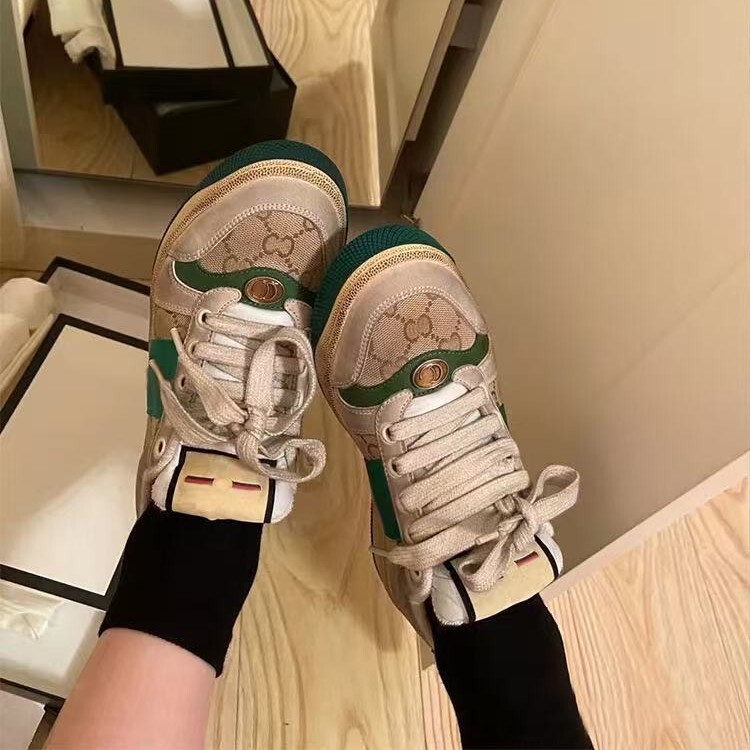 Hong Kong Genuine Leather Dirty Shoes 2026 New Vintage Distressed Shoes for Women Versatile Sports Casual Couple Shoes