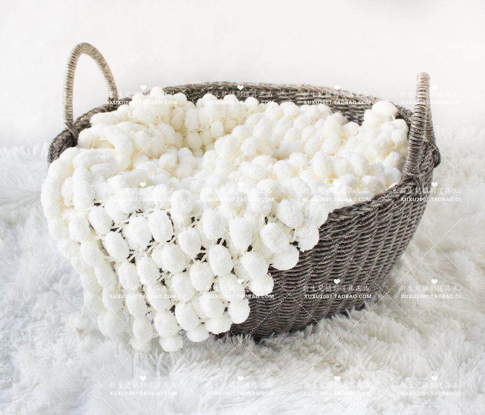 Popularity Children Photography Blankets European and American Newborn Photography Props Full Moon Photos of a blanket white Luke Ball Ball Blanket