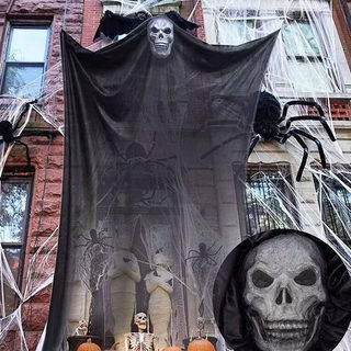 Halloween Decoration Large Hanging Ghost Skeleton Scary Ghost Haunted House Secret Room Outdoor Scene Hanging Ornament Door Decoration Props