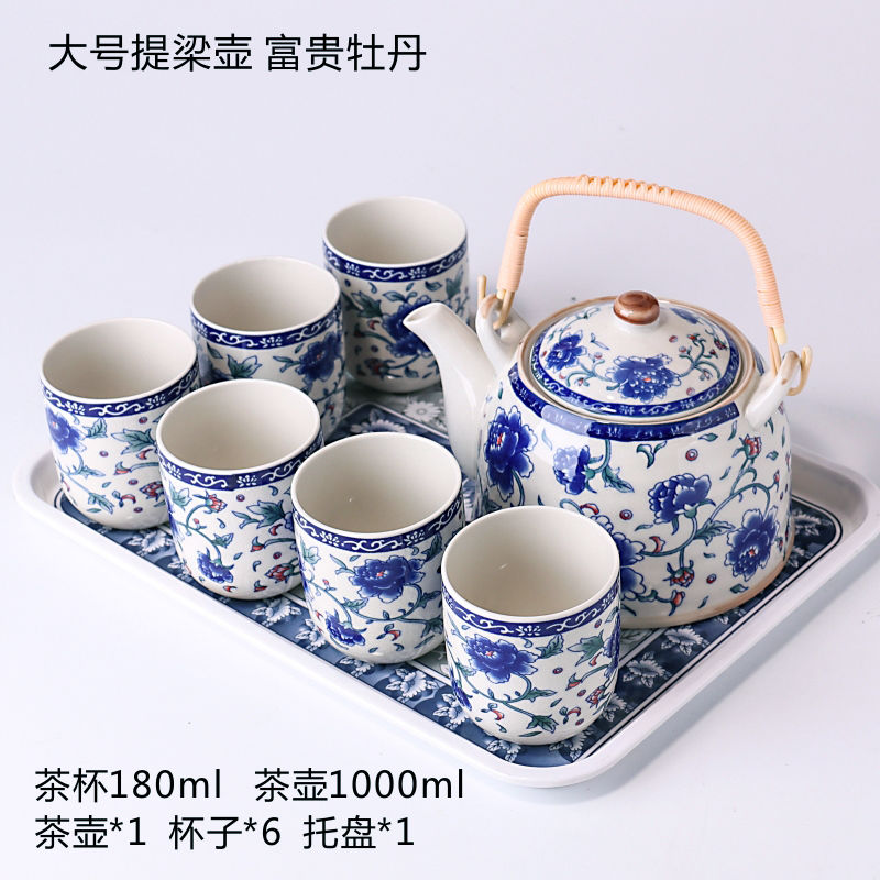 Jingdezhen large teapot tea sets tea tray was kung fu tea set of blue and white porcelain ceramic household contracted and I hui shi