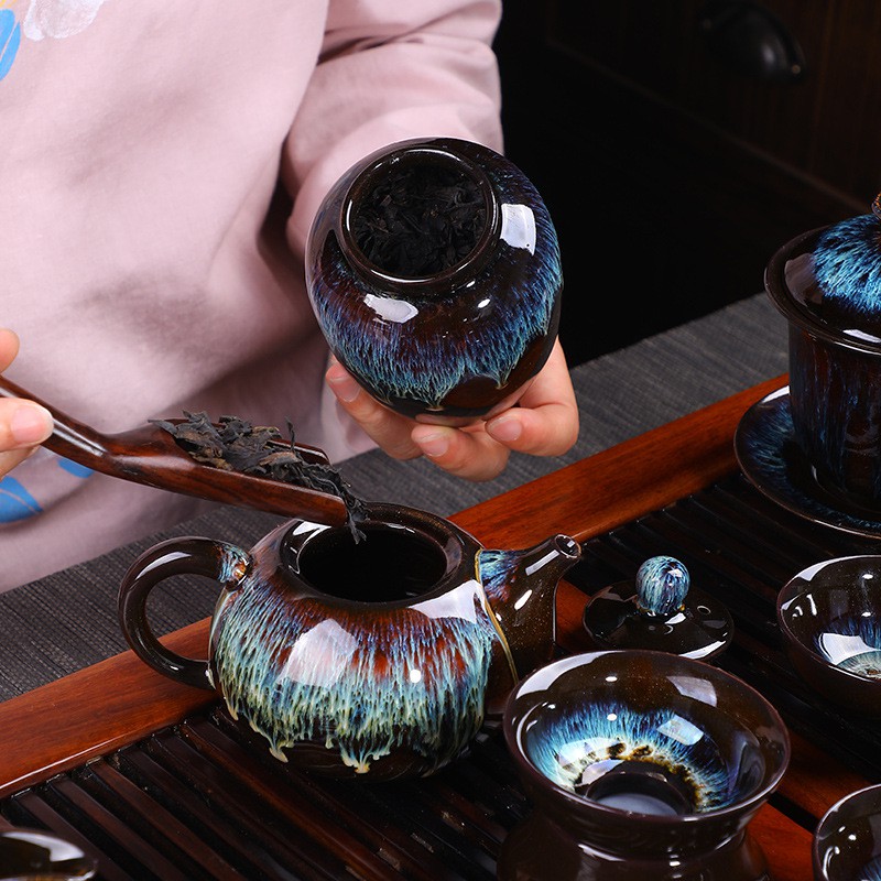 Hui shi built one variable kung fu tea set ceramic teapot teacup retro nostalgia Japanese household small set of all up with contracted