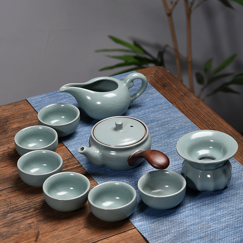 Hui shi ru up kung fu tea set of the teapot teacup side pot of a complete set of your porcelain slice open tea gift set