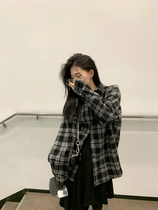 SUN11 plaid shirt women 2021 autumn and winter New long sleeve Korean loose Joker retro plus velvet top ins tide