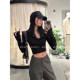 SUNONEONE dark gray American sweet and cool high-waisted straight overalls for women in spring and autumn new design casual pants