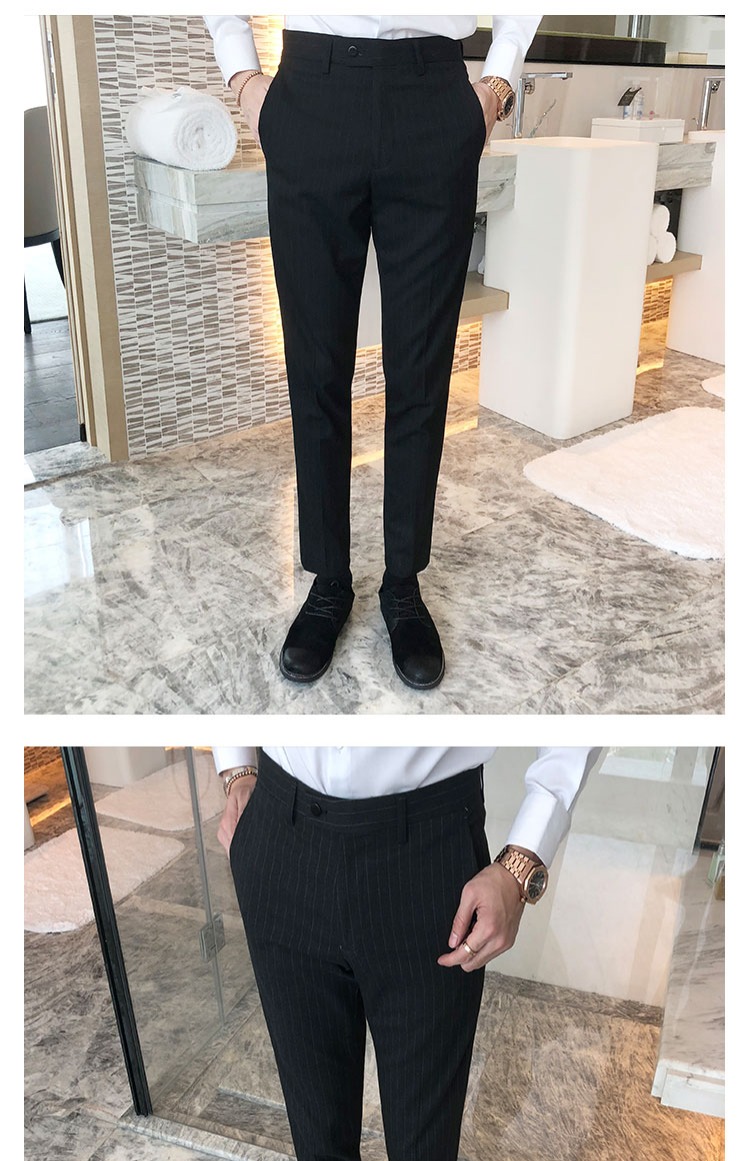 Bộ đồ nam mỏng thanh niên Hàn Quốc Bộ đồ công sở phù hợp với bộ đồ công sở Anh áo vest nam trung niên