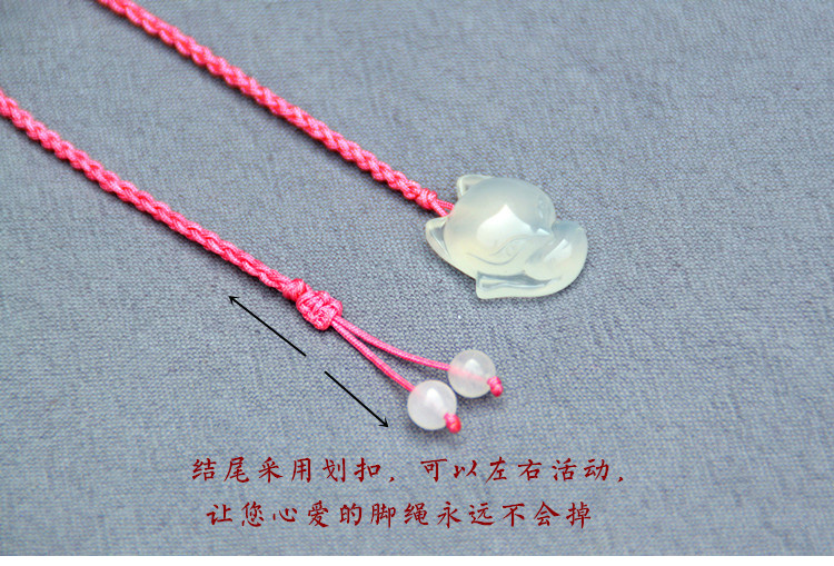 Agate nhỏ dễ thương cáo chân dây lừa hoa đào Wang sự nghiệp dây đỏ dệt vòng chân handmade dễ thương nữ mô hình bạn gái trang sức Han - Vòng chân lắc chân vàng