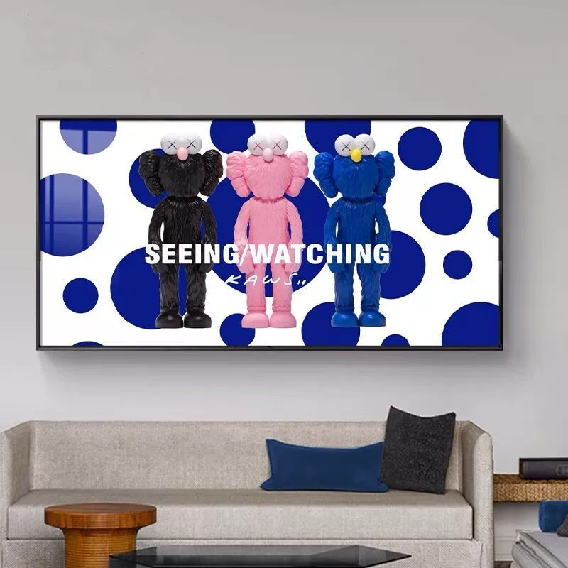 Картины подвесные в синем тоне Kaws Klein зеленый современная минималистичная спальня настенная мозаика фоновая декорация гостиная диван стена картины