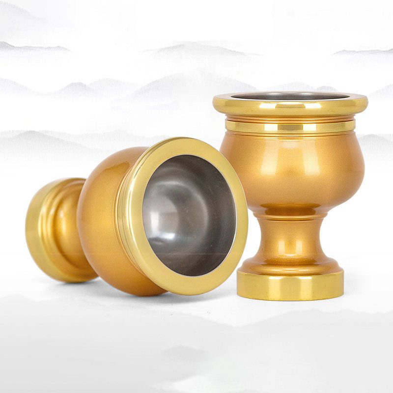 Seven-step lotus offering cup for Buddha cup pure copper Buddha front household large high-footed holy water cup for Buddha cup brass Buddha utensils