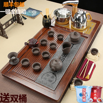 Ren gu tea set set household kung fu solid wood tea tray large tea table full automatic water induction cooker whole set of tea ceremony