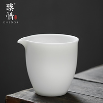 Zhenxi listening sound sheep Jade gongdo Cup Dehui white porcelain tea cup kung fu tea set high-end ceramic tea divider