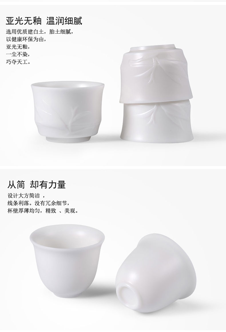 "Precious little Chinese dehua white porcelain suet jade porcelain sample tea cup by hand ceramic cups of kung fu tea master CPU