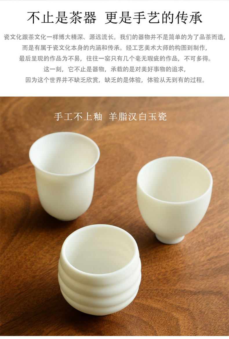 Become precious little Chinese dehua white porcelain suet jade porcelain ceramic cups undressed ore unglazed sample tea cup kung fu tea masters cup