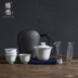 Zhenxi White sứ Cover tô nhanh Cup Cup Cup Cup Travel Mini Kung Fu Tea Set Đơn giản túi xách tay - Trà sứ