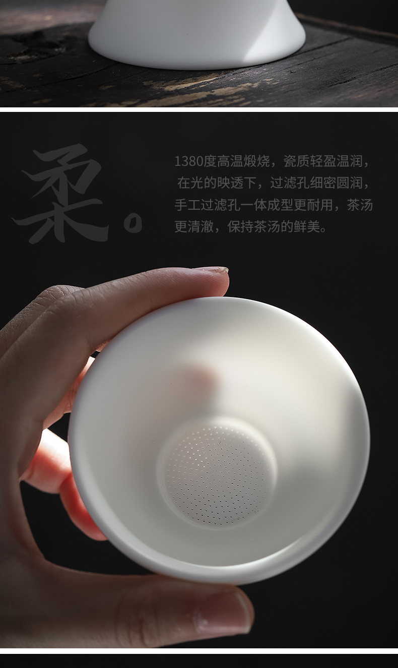 Become precious little hand - made aoyama, abbreviation suet jade white porcelain high - end kung fu tea set suits for domestic cups tureen gift box