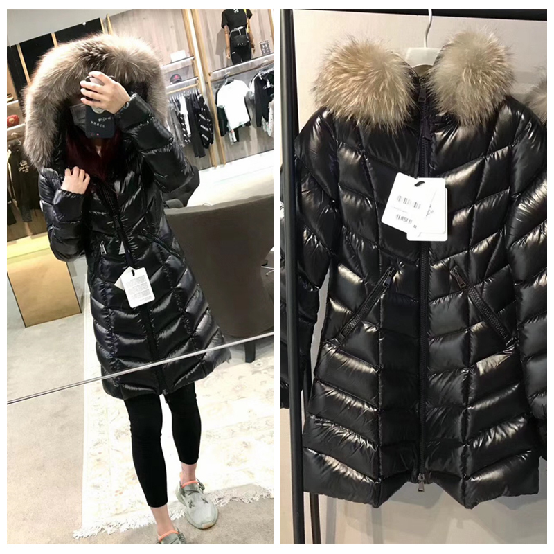 Winter Women's Mid-Length down Jacket with White Goose down and Large Fox Fur Collar, Fashionable and Versatile, Slim Fit and Flattering