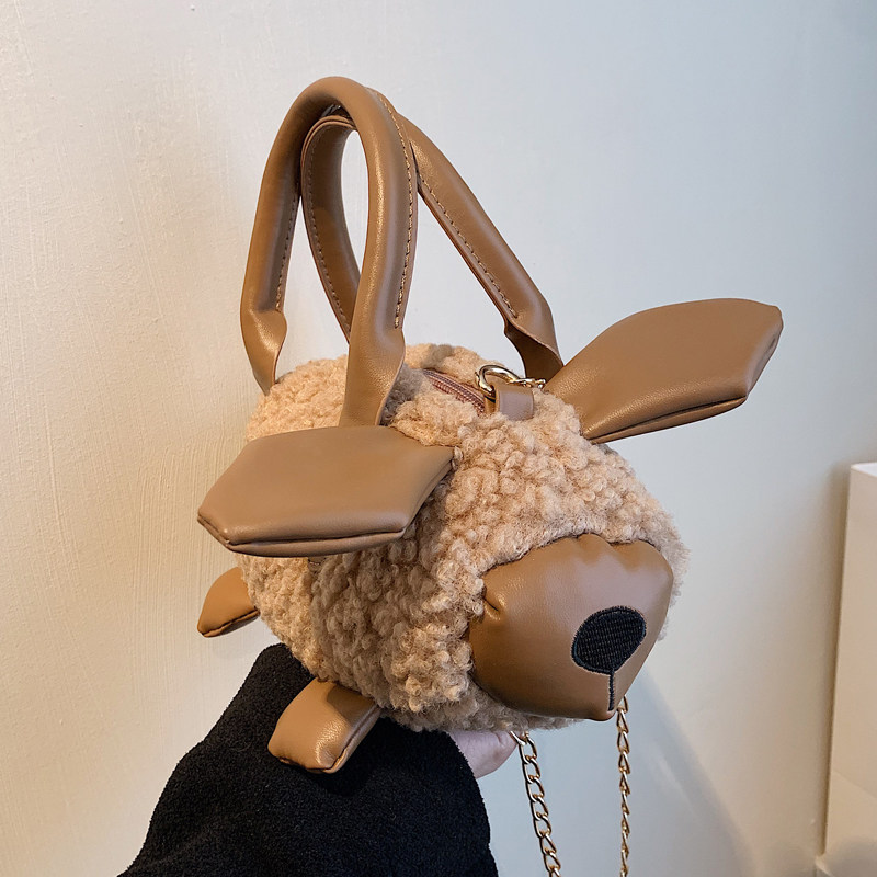 Pick up missed Ottles Great Gods Recommend 2021 New Foreign Pie 100 Hitch Plush Chain Inclined Satchel Bag