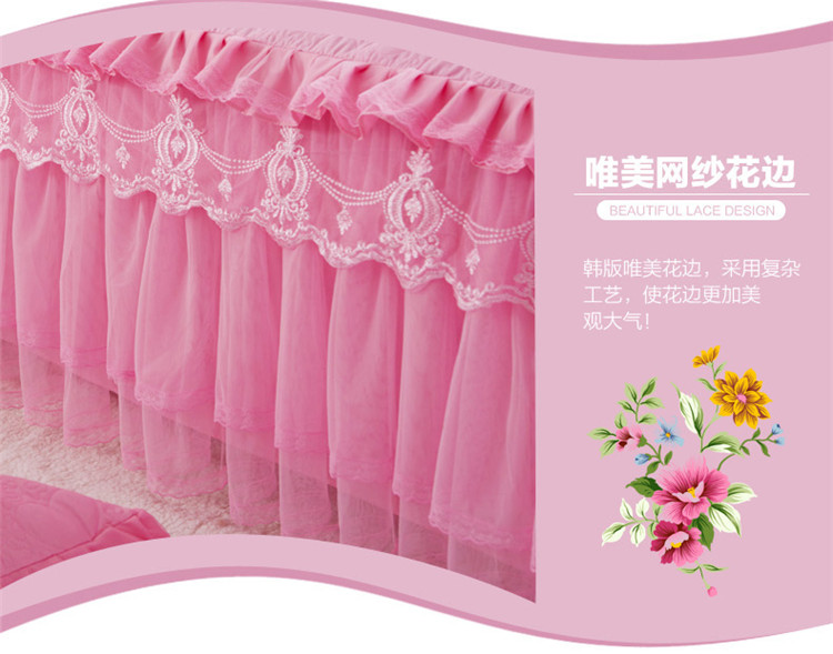 Phiên bản Hàn Quốc của chiếc váy ngủ bằng vải ren dày, chiếc giường đơn trải giường công chúa trải giường cộng với chiếc váy ngủ bằng vải cotton ấm 1,8m váy giường