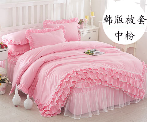 Công chúa Hàn Quốc rắn màu chải ren một mảnh chăn chăn tờ đơn hoặc đôi sinh viên 200X230 - Quilt Covers chăn lông cừu giá rẻ
