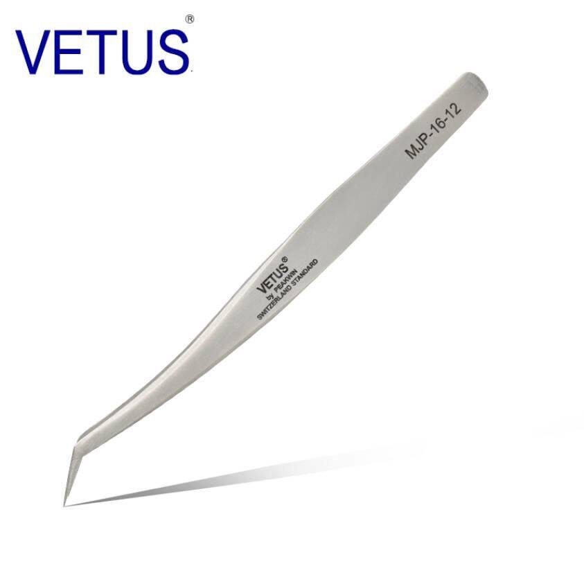 VETUS MJP Series High Precision Stainless Steel Beauty Tweezers MJP-16-12 Golden Feather Clip 18 Years New