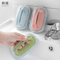 Bath brush with handle Bathroom tile brush Kitchen decontamination brush Wash pot Magic sponge wipe cleaning brush